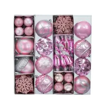 62 Pcs Shatterproof Christmas Balls Set for Holiday Decor