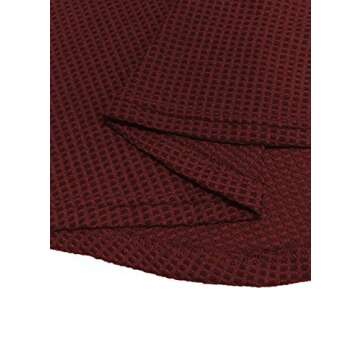 Kancystore Women's Loose Long Sleeve Tops Printed Color Block Tunic Shirts Red M