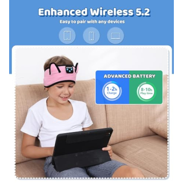 KIDSBAND Kids Headphones Comfortable Cat Ear Design