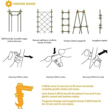 Plant Support Clips | Tomato Cage Connectors for Trellis, Garden Stakes, Wire Fence, Climbing Plants...
