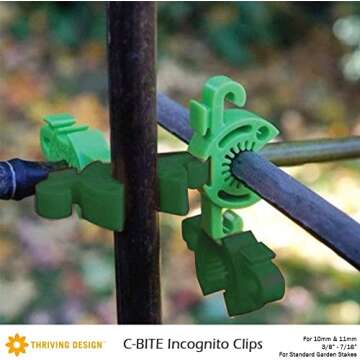 Plant Support Clips | Tomato Cage Connectors for Trellis, Garden Stakes, Wire Fence, Climbing Plants, Vine, Gardening Protection, Indoor Plants & Hydroponics Systems (Incognito Green - 100 Pack)