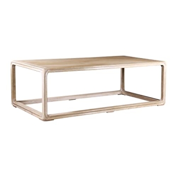 Lily’s Living Reclaimed Wood Peking Rectangle Coffee Table - 55 Inch, White Wash Finish