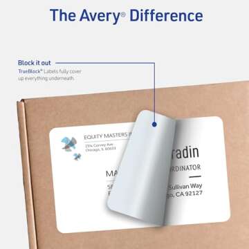 Avery Half-Sheet Printable Shipping Labels, 5.5" x 8.5" Customizable Stickers, White, 50 per Pack, 1...