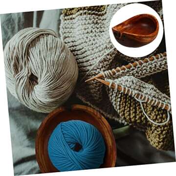 VILLCASE Wooden Yarn Bowl Decorative Yarn Storage Holder for Crochet and Knitting Handcrafted Rosewood Design for Yarn Crafting and Organizing Ideal Yarn Craft Bowl for Knitting