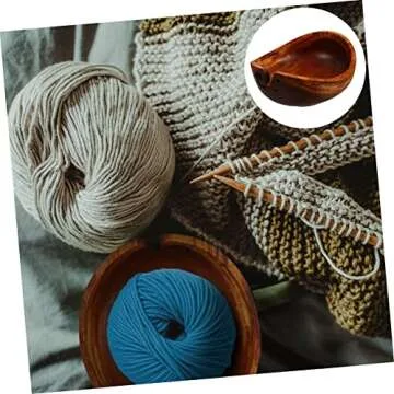 VILLCASE Wooden Yarn Bowl Decorative Yarn Storage Holder for Crochet and Knitting Handcrafted Rosewood Design for Yarn Crafting and Organizing Ideal Yarn Craft Bowl for Knitting