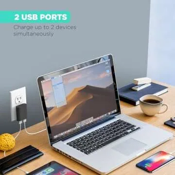 iHome 2-Port USB Wall Charger for Home & Travel