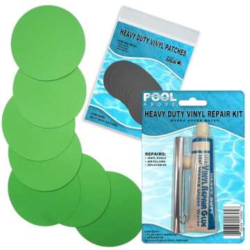Heavy Duty Vinyl Repair Patch Kit for Above-Ground Pool Liner Repair; Glue and Patch Inflatables; Bo...