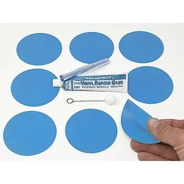 Heavy Duty Vinyl Repair Patch Kit for Above-Ground Pool Liner Repair; Glue and Patch Inflatables; Boat; Raft; Kayak; Air Beds; Inflatable Mattress Repair Blue