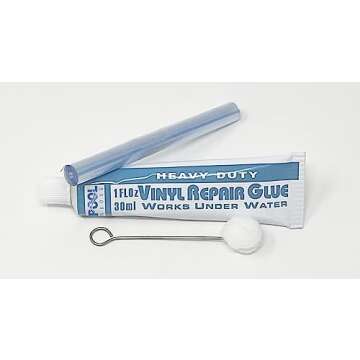 Heavy Duty Vinyl Repair Patch Kit for Above-Ground Pool Liner Repair; Glue and Patch Inflatables; Boat; Raft; Kayak; Air Beds; Inflatable Mattress Repair Blue