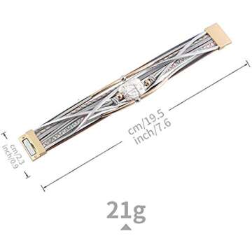 Fesciory Leopard Boho Leather Wrap Bracelet for Women