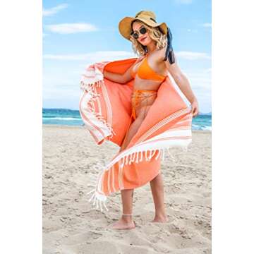 Turkish Cotton Beach Towel - Sand-Free & Quick-Dry
