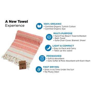 Turkish Cotton Beach Towel - Sand-Free & Quick-Dry