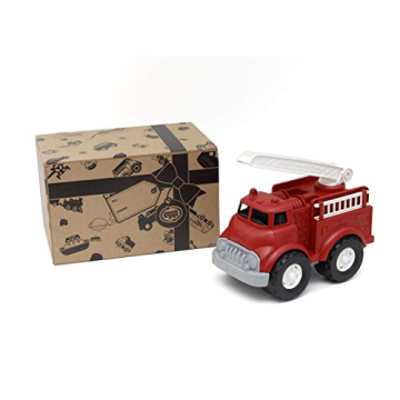 Eco-Friendly Green Toys Fire Truck for Toddlers - Made in USA