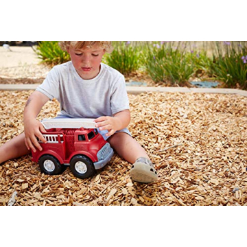 Eco-Friendly Green Toys Fire Truck for Toddlers - Made in USA