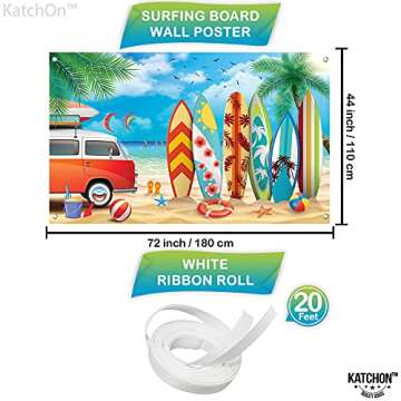 KatchOn, Xtralarge Beach Backdrop for Party - 72x44 Inch | Beach Party Backdrop, Beach Banners | Bea...