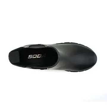 Soda PIONEER Women Lug Sole Chelsea Booties for Comfort