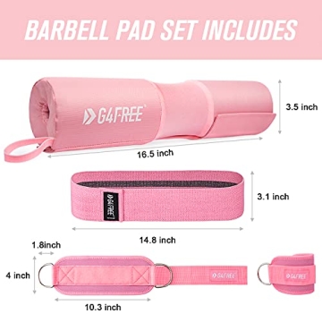 G4Free Barbell Pad Set for Squats Hip Thrusts Leg Day