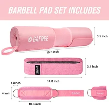 G4Free Barbell Pad Set for Squats Hip Thrusts Leg Day