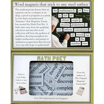 Magnetic Poetry - Math Poet Kit - Words for Refrigerator - Write Poems and Letters on the Fridge - M...