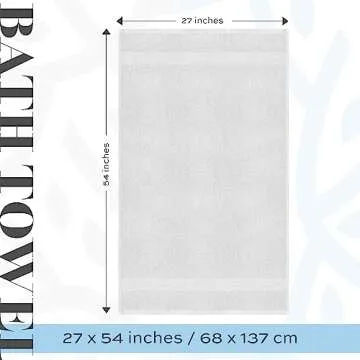 White Classic Luxury Bath Towels Set of 4 Large - 700 GSM Cotton Ultra Soft Bath Towels 27x54 | Highly Absorbent and Quick Dry | Hotel Towels for Bathroom Luxury, Plush Shower Towels, Silver