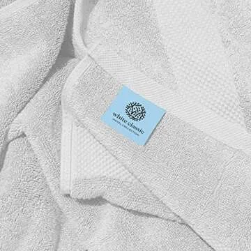 White Classic Luxury Bath Towels Set of 4 Large - 700 GSM Cotton Ultra Soft Bath Towels 27x54 | Highly Absorbent and Quick Dry | Hotel Towels for Bathroom Luxury, Plush Shower Towels, Silver