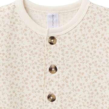 Modern Moments by Gerber Baby Girls' Long Sleeve Long Leg Slouch Romper, Ivory Ditsey Floral, 6-9 Mo...