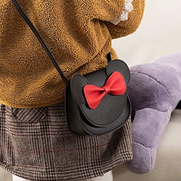 xperry Little Girls Toddlers Mini Crossbody Shoulder Bag Coin Purse with Cute Mouse Ear Bowknot
