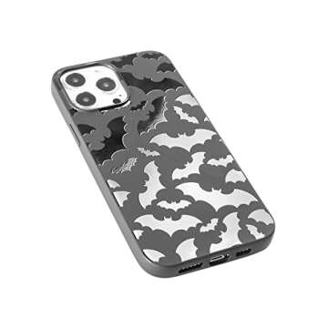 Cavka Matte Black Case Compatible with - iPhone 13-6.1 inch Protective TPU Rubber Cover Cute Bats Spooky Classy Bumper Non-Slip Lightweight Design Shockproof Goth Halloween Animal Cool Silicone