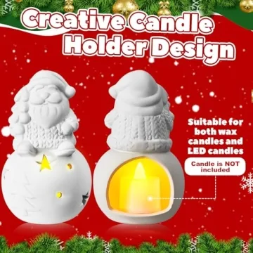 Qilery 12 Sets DIY Christmas Ceramic Craft Kits for Families