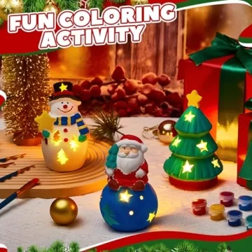 Qilery 12 Sets DIY Christmas Ceramic Craft Kits for Families