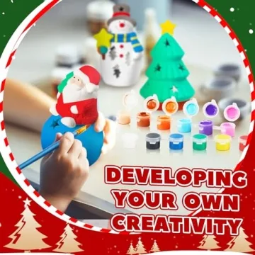 Qilery 12 Sets DIY Christmas Ceramic Craft Kits for Families