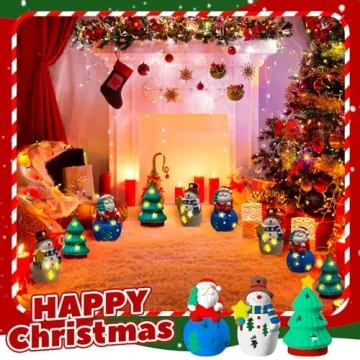 Qilery 12 Sets DIY Christmas Ceramic Craft Kits for Families