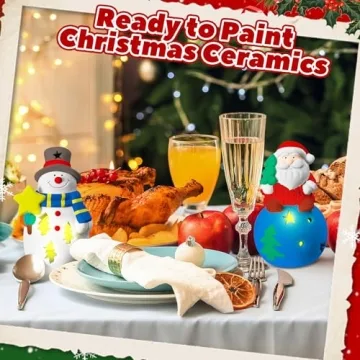 Qilery 12 Sets DIY Christmas Ceramic Craft Kits for Families