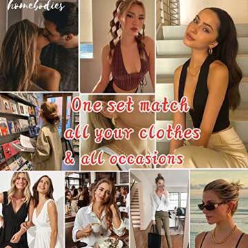 54 Pairs Gold Hoop Earrings Set for Women Multipack, Boho Fashion Statement Stud Hoop Earrings Pack ...