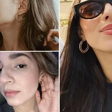 54 Pairs Gold Hoop Earrings Set for Women Multipack