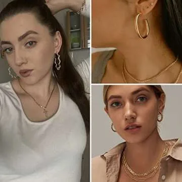 54 Pairs Gold Hoop Earrings Set for Women Multipack