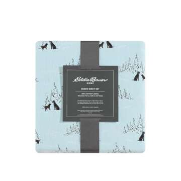 Eddie Bauer - King Sheet Set, Warm Breathable Cotton Flannel Bedding with Deep Pockets, Brushed for Extra Softness, Cozy Home Decor, Oeko-Tex Certified (Dog Friends Blue, King)