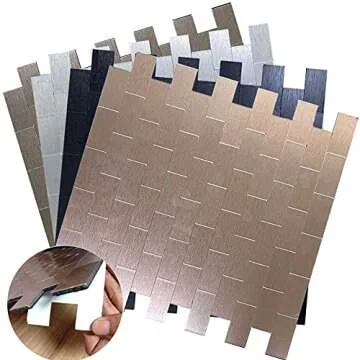 Stylish XUANINY Peel and Stick Metal Backsplash Tiles