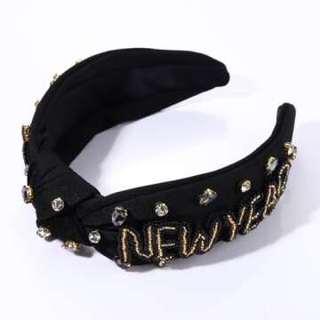 Happy New Year Headband for Women New Year’s Eve Accessories