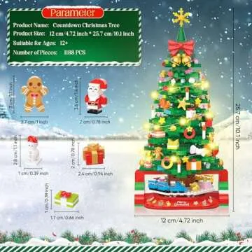 Hadrono Advent Calendar 2024 Christmas Tree Building Set