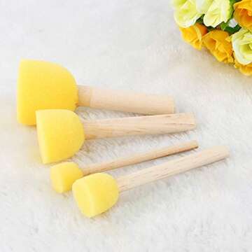 Creative 4Pcs Round Stencil Sponge Paint Brushes Set