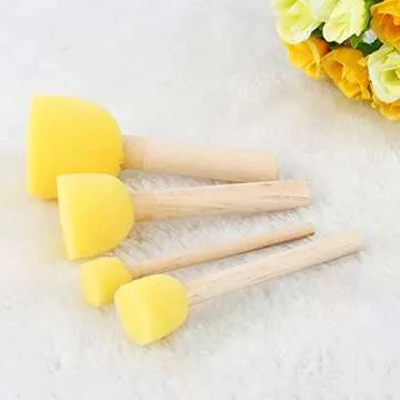 Creative 4Pcs Round Stencil Sponge Paint Brushes Set