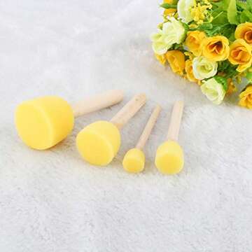 Creative 4Pcs Round Stencil Sponge Paint Brushes Set