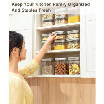 Melovom Pop Food Storage Containers Set Airtight Food Storage Containers with Pop Lids, Kitchen Pantry Organization and Storage, BPA Free, 2 x 2.8Qt