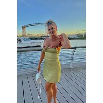 Bacmaze Y2K Dress Sexy Strapless Strap High Slit Bodycon Dresses Mini Sleeveless Cutout Slim Summer Night Party Dress Green Floral