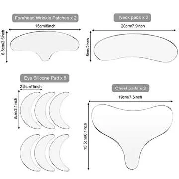 12 Pieces Reusable Silicone Chest Pads Patch Silicone Neck Forehead Cleavage Eye Pad Set for Women Girls