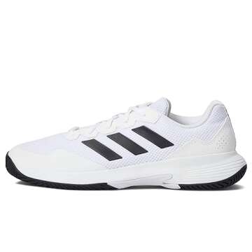 adidas Men's Gamecourt 2 Tennis Shoes, White/Core Black/White, 10
