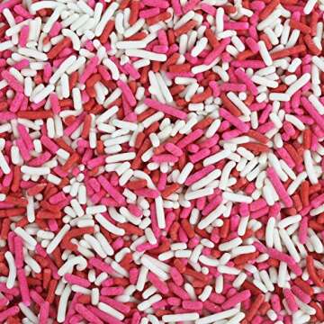 Valentines Day Sprinkles - 2.2 Lb - Pink, Red and White Jimmies - Cookie, Cupcake, Cake Decorating i...