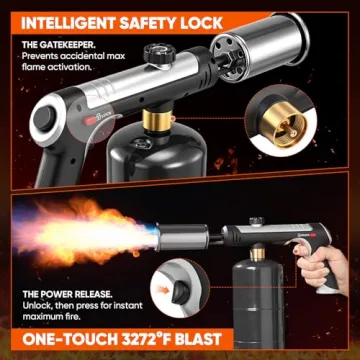 Sakerplus Propane Torch - 3272°F Adjustable Flame Tool
