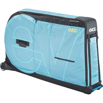 EVOC Bike Travel Bag Pro, Aqua Blue, Includes Bike Stand, Clip-On Wheel 2.0 and Frame Pad